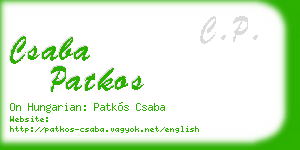 csaba patkos business card